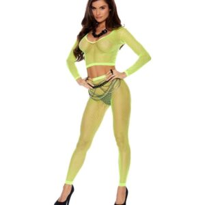 Elegant Moments Long Sleeve Diamond Net Top And Matching Leggings EMVIV82489