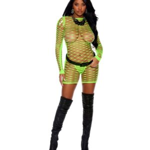 Elegant Moments Diamond Net Long Sleeve Mini Dress EMVIV82497