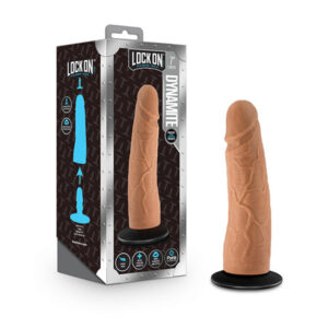 Blush Lock On 7'' Dynamite Dildo w/Suction Cup Adapter - Mocha