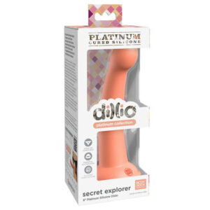Dillio Platinum 6'' Secret Explorer Silicone Dildo - Peach