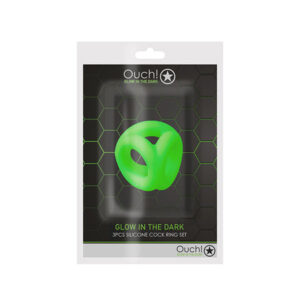 Shots Ouch Cock Ring & Ball Strap - Glow in the Dark