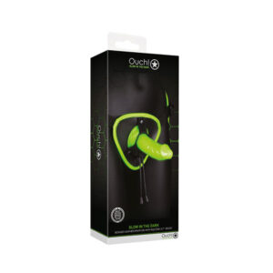 Bonded Leather Strap-on With Silicone Dildo 5.7  Inch - Glow in the Dark