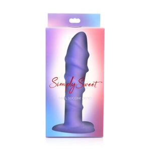 Curve Toys Simply Sweet 7'' Swirl Silicone Dildo - Purple