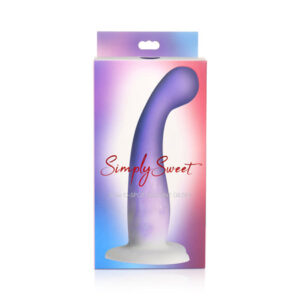 Curve Toys Simply Sweet 7'' Slim G Spot Silicone Dildo - Purple/White