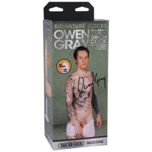 Signature Cocks 8'' Silicone Cock w/Removable Vac-U-Lock Suction Cup - Owen Grey