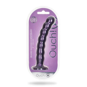 Shots Ouch 8'' Beaded G-Spot Dildo - Metallic Purple