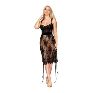 Dreamgirl Slip Chemise Black L
