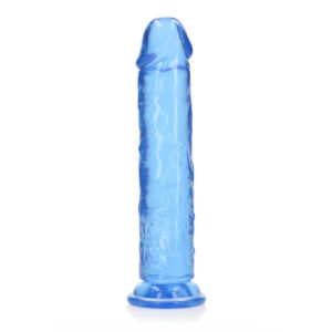 Realrock Crystal Clear Straight Realistic Dildo With Suction Cup 10'' Blue