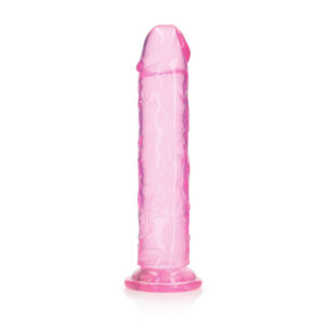 Realrock Crystal Clear Straight Realistic Dildo With Suction Cup 11'' Pink