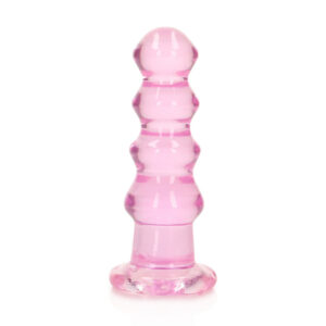 Realrock Crystal Clear Curvy Dildo Or Butt Plug 5.5'' Pink