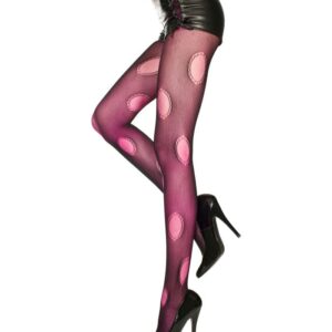 Music Legs Big Hole Mesh Pantyhose With Sheer Underlining (2 Pair