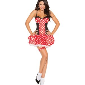 Elegant Moments Miss Mouse - 3 Pc, Costume Includes Mini Dress, Head Piece And Leg Garter EM9130