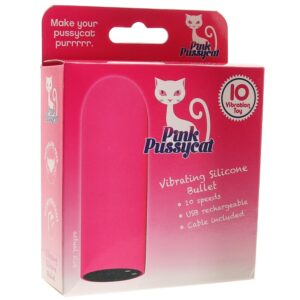 Pink Pussycat Vibrating Silicone Bullet