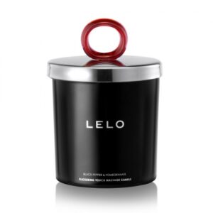 Lelo Black Pepper & Pomegranate Flickering Touch Massage Candle | Luxury Soy Wax Massage Oil