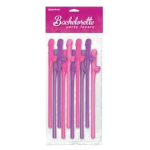 10 Pecker Straws Pink & Purple – Bachelorette Party Fun | Lovedo