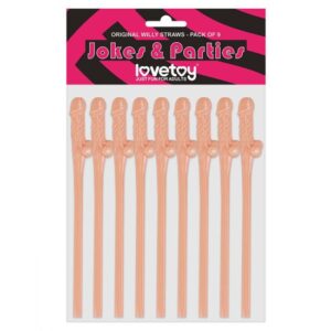 Flesh Pink Willy Straws (9 Pack) – Hen Party Fun | Lovedo