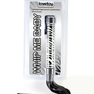 LOVETOY LEATHER WHIP BLACK AND WHITE ZEBRE HANDEL
