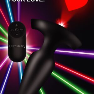 Booty Sparks Laser Heart Anal Plug w/Remote - Medium