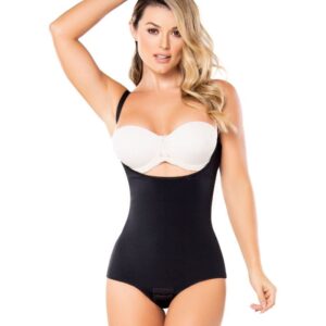 Diane & Geordi 002374 | Women's Seamless Thong Bodysuit Slimming Faja | Strapless Tummy Control Shapewear / Latex