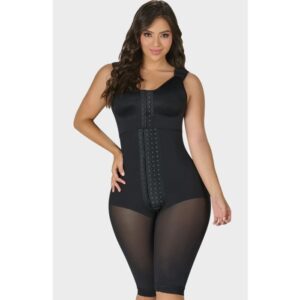 M&D Post Op High Compression Knee Length Faja Bodysuit with Built In Bra MYD 00470