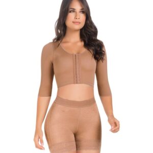 Fajas MariaE FQ109-1 | Post Surgery Bras for Women | Posture Corrector with LONGER Sleeves