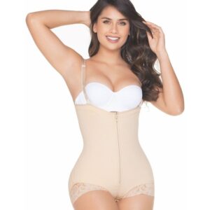 Mariae FU121 | Fajas Colombianas Post Surgery Open Bust Shapewear Bodysuit | Daily Use after Tummy Tuck & Lipo | Powernet