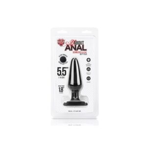 HT-B3 BLK Hustler Toys Seamless Silicone Butt Plug 5.5