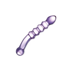 Glas Purple Rain Ribbed Dildo Clear OS