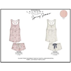 Laundry by Shelli Segal Placket Front Racerback Tank w/ Short Set LASS-37139