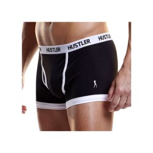 Hustler Lingerie Logo elastic cotton/spandex trunk Black L