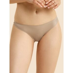 N2018T4W Sofra Ladies No Show Laser Cut Microfiber Thong in 6 Col