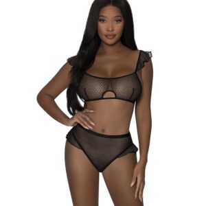 Magic Silk Flutter Sleeve Keyhole Bralette & Panty Set M284