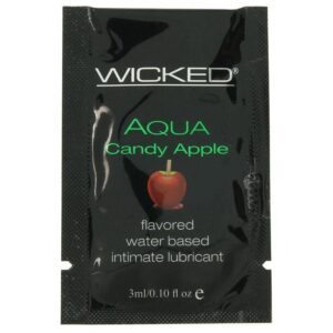 Wicked Sensual Care Aqua Flavored Lube .10oz/3ml in Candy Apple WICKED-904000