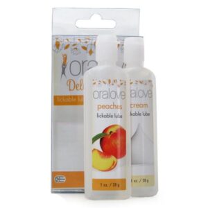 Doc Johnson Oralove Delicious Duo Lickable Lubes in Peaches & Cream DJ-1355-01-BX