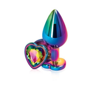 NS Novelties Rear Assets Multicolored Aluminum Heart Gem Butt Plug