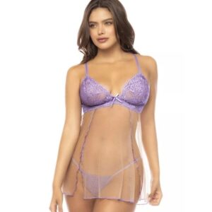 Mapale Verona Lace and Transparent Babydoll Set MA7540