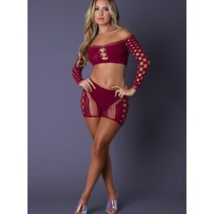 Magic Silk Seamless Crop Top & Short Set S176-BUR
